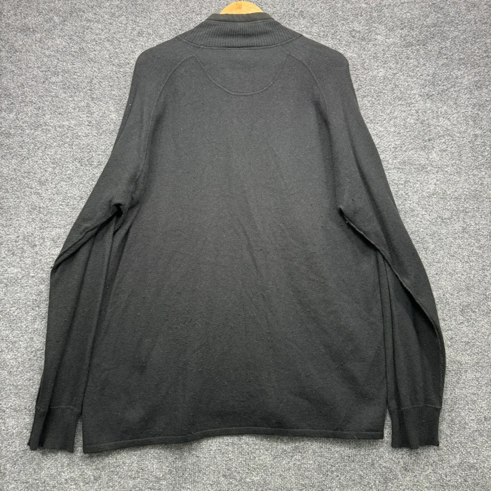 The North Face Quarter Zip Sweater Mens XXL Black Long Sleeve Wool Blend Casual